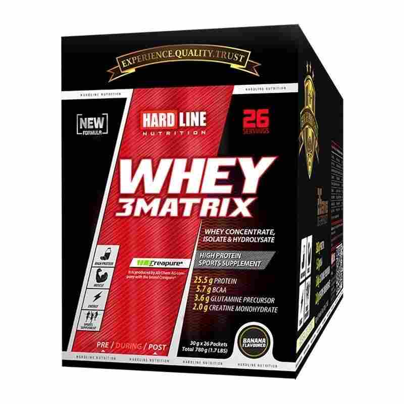 hardline whey3matrix 26 saşe muz
