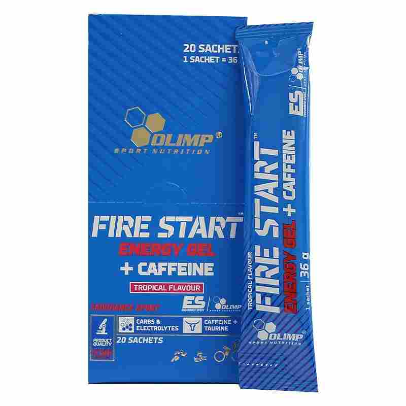 olimp fire start energy gel + caffeine 20 saşe