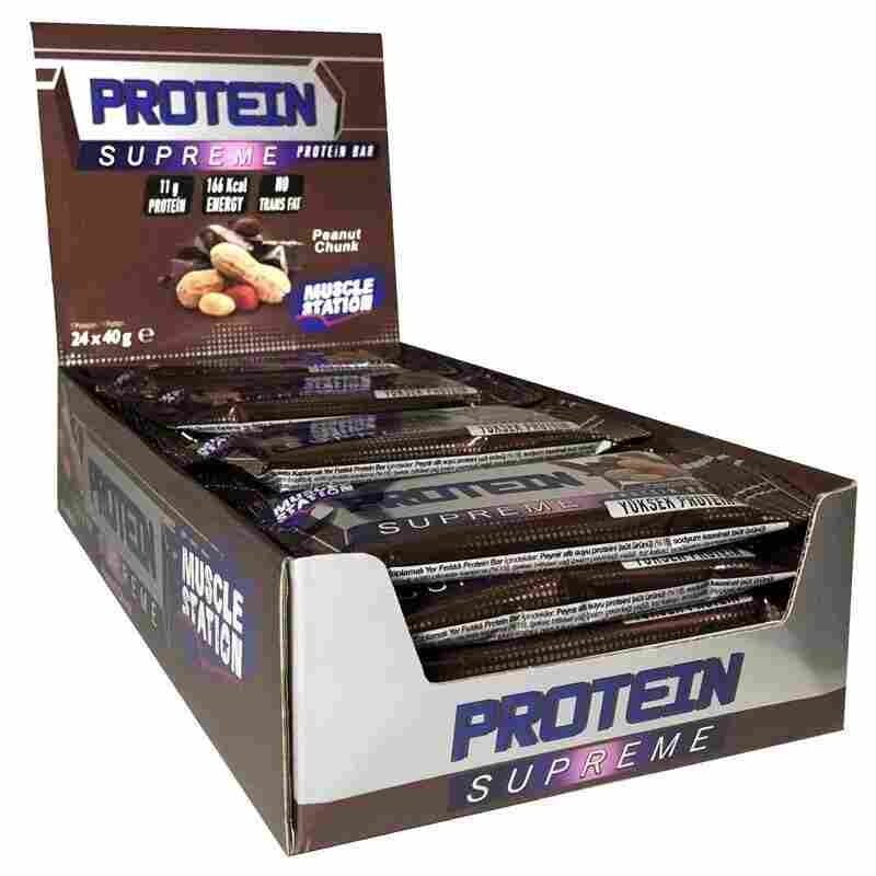 muscle station supreme protein bar peanut chunk 24 x 40 gr