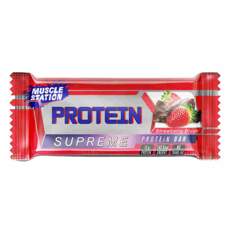 muscle station supreme protein bar strawberry blush 1ad. 40 gr