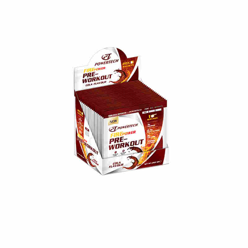 powertech firepower pre-workout sachets 20*13 gr kola aromalı