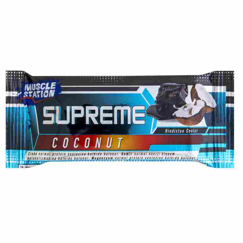 muscle station supreme protein bar dark chocolate coconut 40 gr