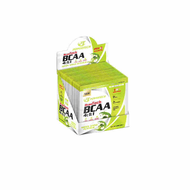 powertech bcaatech bcaa 4:1:1 sachets 20*10 gr y.elma aromalı